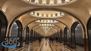 【VR 360°】【俄羅斯 莫斯科】散步 in 莫斯科地鐵 Moscow Metro [upl. by Nekial]