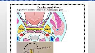 Chapter 5 Parapharyngeal Abscess Part 1 [upl. by Enyaht794]