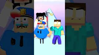 Who Will Win In ROMANTIC KISS PUNCH RUN Herobrine vs Barry [upl. by Ahsimin]