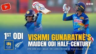 Vishmi Gunaratnes maiden ODI halfcentury [upl. by Theona]