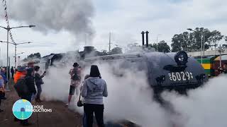 Steam Locomotives 3801 R766 amp 6029  Maitland Station  April 2023 steam [upl. by Olaznog]