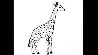 How to draw a giraffe for kids। how to draw a giraffe easy।giraffe drawing।very easy drawings [upl. by Nagaek]