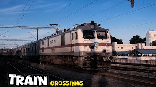 Train CrossingsPart8Vande BharatGarib RathEcoRailMania [upl. by Ilahsiav]