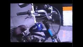 ciclomotor bicimoto Bogota Colombia motorized bicycle shif kit jack shaft [upl. by Schlesinger]