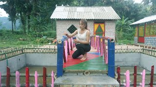 Building bamboo bridge over the pond Farm Giang Thi Ca [upl. by Anairuy990]