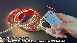 SP647E How to Control Addressable CCT LED Strip Lights  superlightingled [upl. by Zinnes]