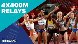 Mens and Womens 4x400m Relay Finals  World Athletics Championships Doha 2019 [upl. by Athalee]