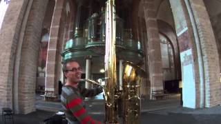 JElle Stainer subcontrabass sax vs Holtgräve organ [upl. by Caswell]