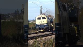 218 4661 mit einem Drehbohrgerät unterwegs zur Bahnbaustelle in Auggen [upl. by Wichman]