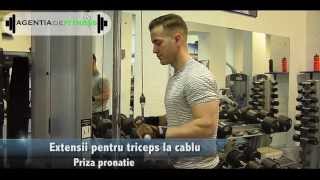 Extensii pentru triceps la cablu cu priza pronatie [upl. by Einot]