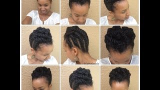 Natural Hair Chunky Flat Twist Protectivestyle Updo ShortMedium length [upl. by Acinnad]