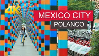 Mexico City  Polanco Walking Tour 4K  Parks shopping and fancy restaurants [upl. by Valene373]