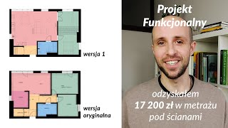 Odzyskałem 17 200 zł w metrażu pod ścianami działowymi  projekt funkcjonalny mieszkanie 3 pokojowe [upl. by Carrol]