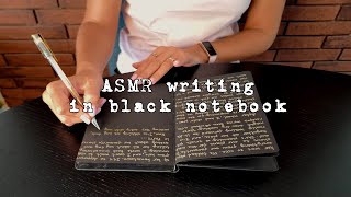 Journal with me ASMR diary writing in a beautiful black notebook [upl. by Peh592]