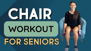 Seated Chair Workout for Seniors  Optional Dumbbells  Train Like A Gymnast [upl. by Kotta]