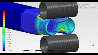 PrePoMax 133  Calculix 219  plastic deformation of a square profile [upl. by Lebama]