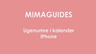 Se ugenumre i kalenderen på iPhone [upl. by Sclater]