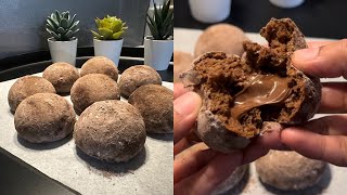 Chocolate Bombs  Chocolate filled Baked Donuts  Soft and Chocolaty Buns [upl. by Elhsa]