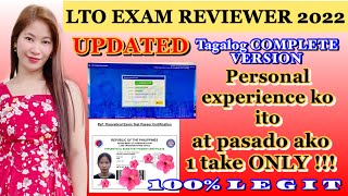 PERSONAL EXPERIENCE  LTO REVIEWER EXAM  ANSWER  UPDATED  NONPRO amp PRO  COMPLETE VER  TAGALOG [upl. by Natfa558]