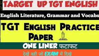 TGT Practice Paper 5  One Liner  English literature grammar and Vocabs  TGT English  EXAMPLARCH [upl. by Keyser]