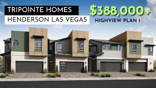 Brand New Modern Townhomes for Sale Las Vegas Henderson Tripointe Homes Highview Plan 1 New Build [upl. by Juna]