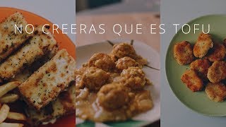 3 maneras fáciles de cocinar TOFU  san jacobos nuggets y albóndigas [upl. by Laban]