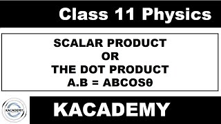 Scalar Product  The Dot Product  Product of vectors  Scalar and Vectors Sindh Board Physics [upl. by Ariem]