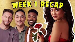 Who are Jenns Early Favorites after Night One Week 1 Bachelorette Recap  BachMakers Pod [upl. by Ylirama]