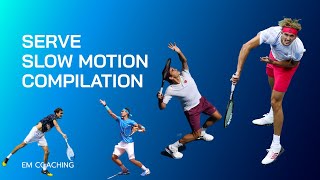 Slow Motion Tennis Serve Compilation  Tennis Serve Technique [upl. by Lubbi375]