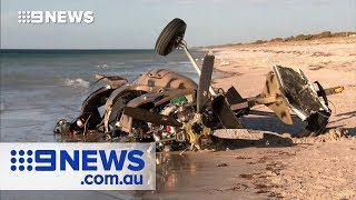 Gyrocopter goes down over WA beach  Nine News Australia [upl. by Nodrog]