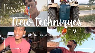 ट्रैक्टर से छोटे खेतों में पानी देना  Simple Village Life Vlog [upl. by Eissac440]