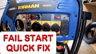 My Costco Generator Failed to Start FIX  Firman T07571 [upl. by Llennoc]