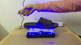 woodlev magnetic levitating platform 8LED operating video [upl. by Etiuqram612]