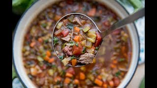 Quick and Easy Beef Barley Vegetable Soup Recipe [upl. by Parsaye175]