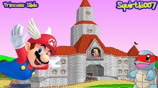 PRINCESS SLIDE CASTLE SECRET STAR SUPER MARIO 64 [upl. by Weir274]