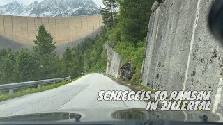 Schlegeis Stausee to Ramsau im Zillertal  driving [upl. by Sirred]