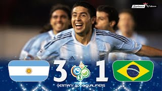 Argentina 3 x 1 Brasil Riquelmes show ● 2006 World Cup Qualifiers Extended Goals amp Highlights HD [upl. by Egoreg]