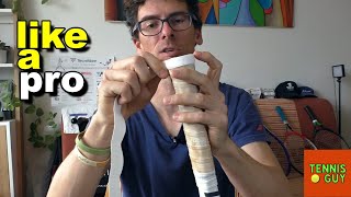 How To Change Overgrip on Tennis Racket Like a Pro  Tennis Guy [upl. by Nrol]