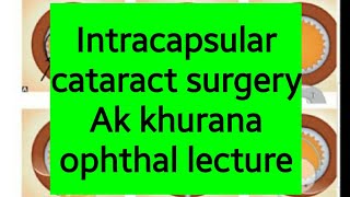 Intracapsular cataract extraction surgery  6minutemedico [upl. by Travers]