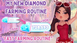 FAST DIAMOND FARMING ROUTINE 💎🏰 HOW TO GET 100K DIAMONDS Royale High Roblox [upl. by Hsinam436]