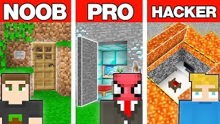 NOOB VS PRO VS HACKER EN GİZLİ EV YAPI KAPIŞMASI  Minecraft [upl. by Ninahs62]