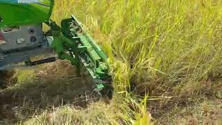 Kirloskar Mega T 15 power tiller with paddy reaper attachment  9750404666 9842986088 [upl. by Ahsiaa]