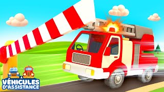 Le camion de pompiers bloqué dans lembouteillage Véhicules dassistance Dessin animé pour enfants [upl. by Talbert]