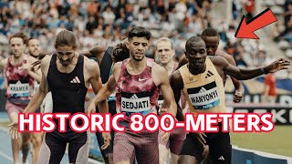 Emmanuel Wanyonyi Sets Another 800m Record vs Djamel Sedjati  Paris Diamond League 2024 [upl. by Hays]