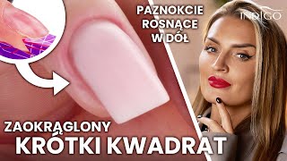 Krótki squoval na paznokciach krogulczych  jak zrobić Przedłużanie paznokci żelem  Indigo Nails [upl. by Matlick]