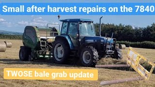 FordNew Holland 7840 small repairs and update on the Twose bale grab [upl. by Domph253]