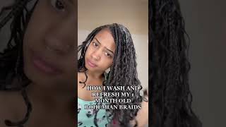 HOW I WASH amp REFRESH MY KNOTLESS BRAIDS  Brittney Monet [upl. by Akiem34]