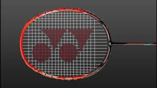 yonex arcsaber light blue strung badminton racket review [upl. by Drud12]