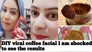 Viral coffee facial with natural ingrediantsCoffee mask scrub cleanserherbal whitening facial [upl. by Sauls]