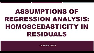 R 5 Assumption of Regression  Homoscedasticity in Residuals [upl. by Ruyle139]